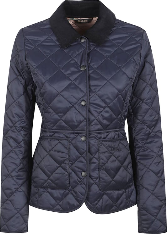 Barbour Quilted Jacket with Corduroy Collar and Fitted Silhouette