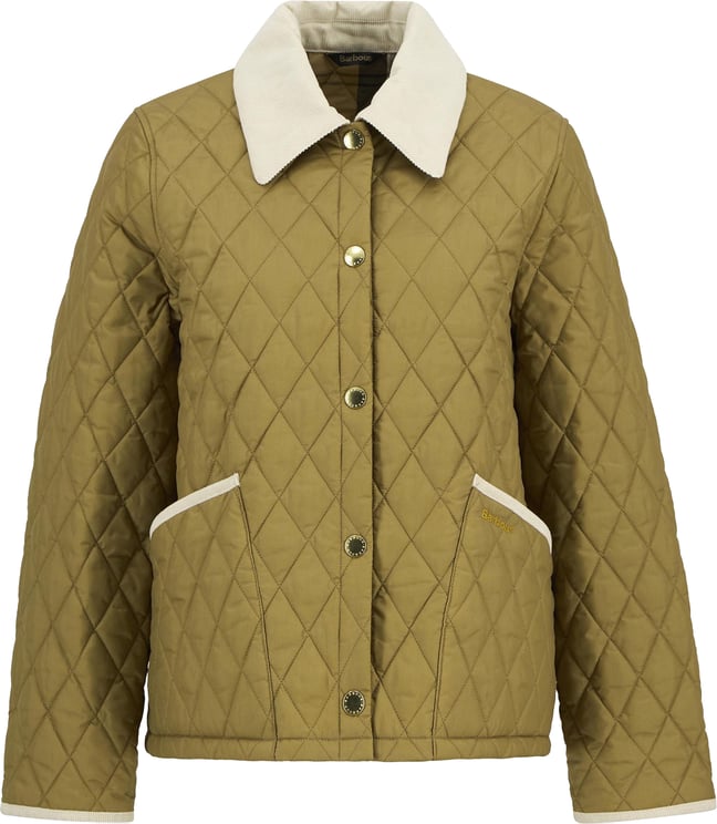 Barbour Beige Tartan Lining Quilted Jacket