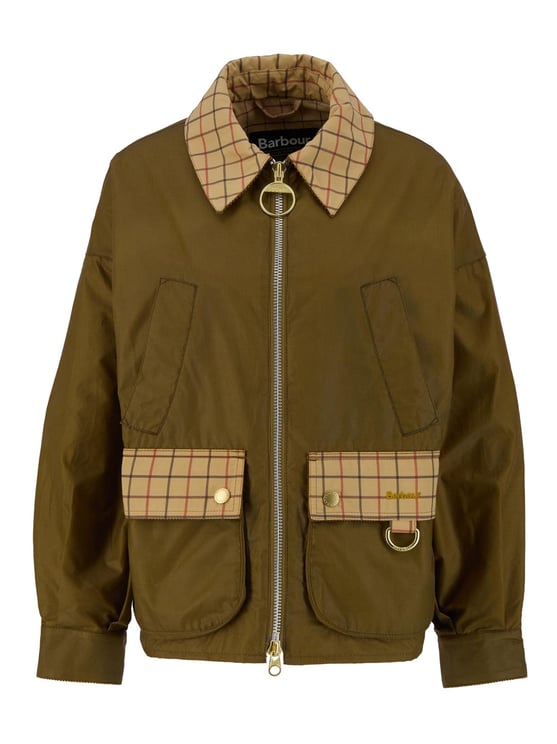 Barbour Launton Boxy Cropped Checked Jacket