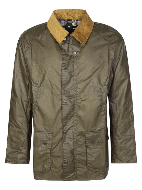 Barbour Green Waxed Corduroy Collar Jacket