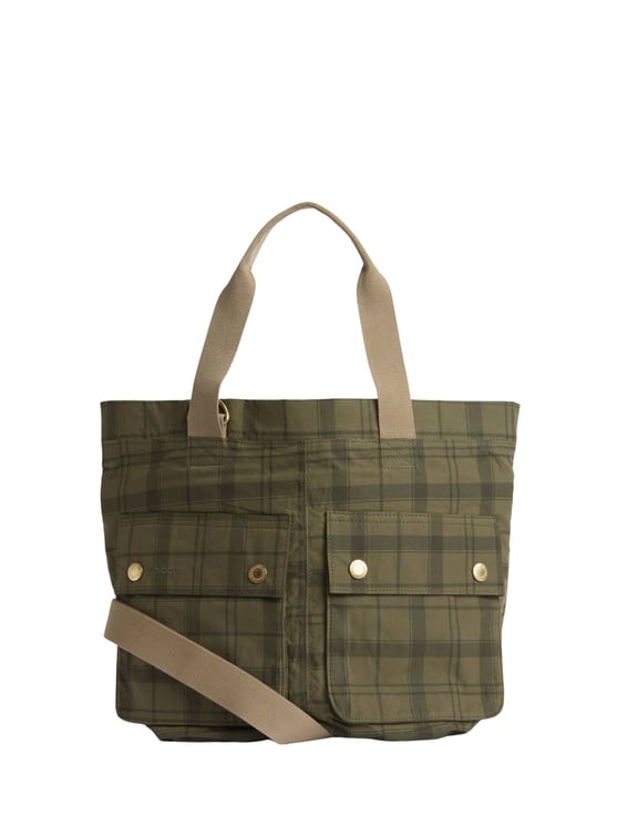 Barbour Checkered Transport Carry-All Tote Bag
