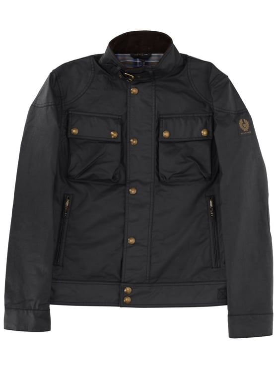 Belstaff Neutral Racemaster Stand Collar Cotton Jacket