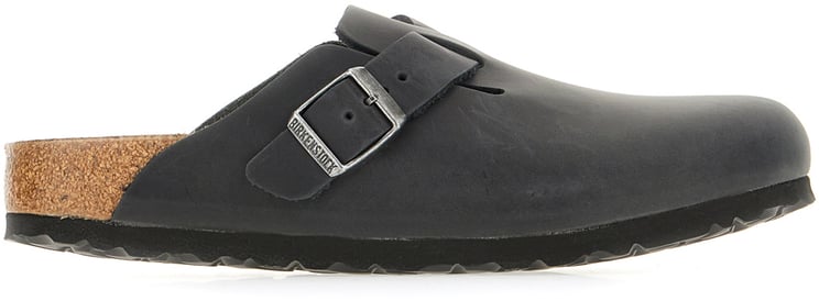 Birkenstock Birkenstock Black leather Boston slippers