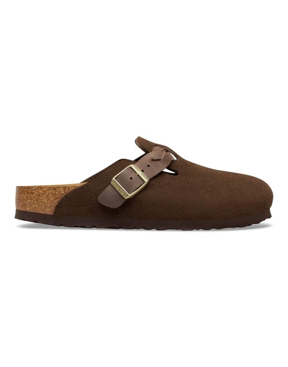 Birkenstock Carafe Boston Braided Suede Leather Clogs