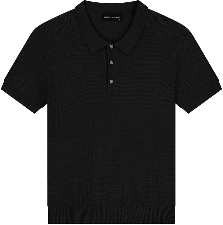 Black Bananas Ribbed Knit Polo
