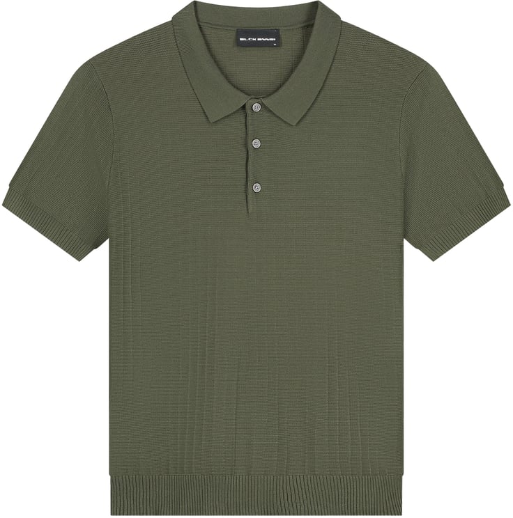 Black Bananas Ribbed Knit Polo