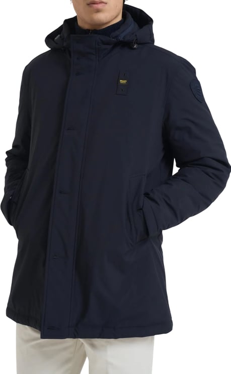 Blauer Windbreaker
