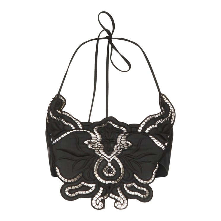 Blumarine Black Lace Cropped Top