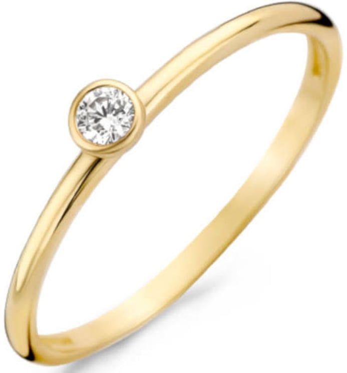 Blush Blush Ring 1198YZI/54 14k Geelgoud met Briljant geslepen Zirkonia Maat 54