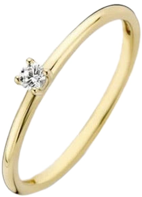 Blush Blush Solitair Ring 1200YZI/52 14k Geelgoud met Briljant geslepen Zirkonia Maat 52