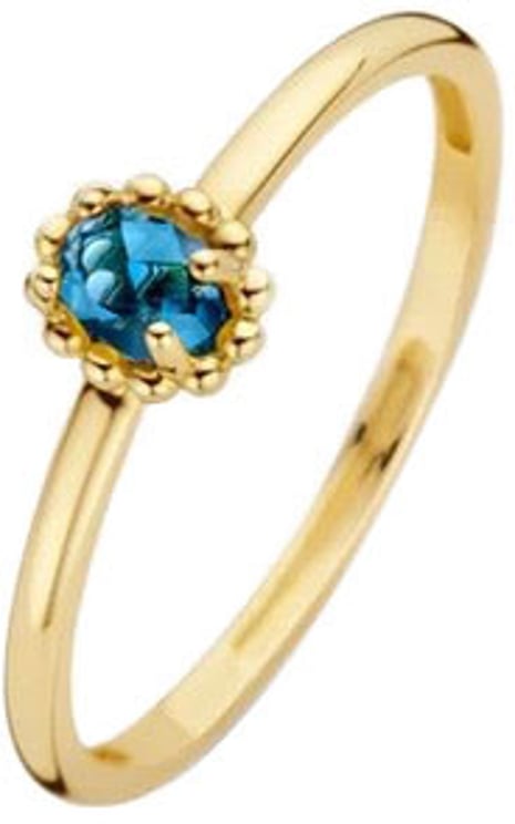 Blush Blush Ring 1227YLB/52 14k Geelgoud met Blauwe Topas Maat 52