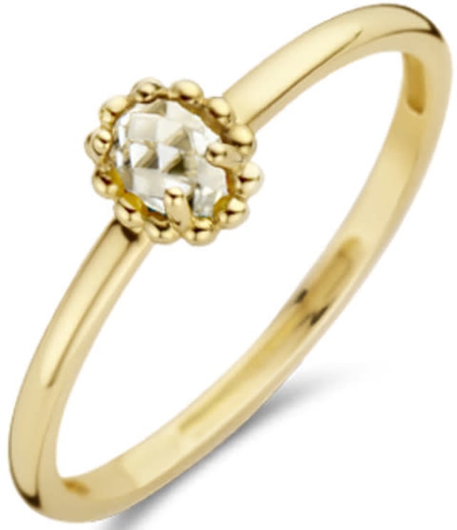 Blush Blush Ring 1227YWT/54 14k Geelgoud met Witte Topas Maat 54