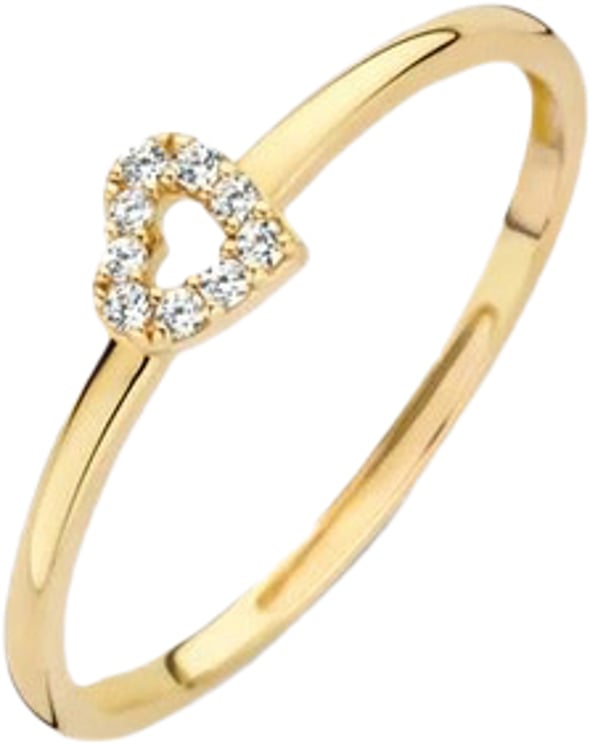Blush Blush Ring 1231YZI/54 14k Geelgoud met Zirkonia Hart Maat 54