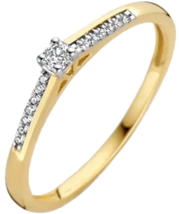 Blush Blush Ring 1639YDI/54 14k Geelgoud 0,10crt G SI Briljant geslepen Diamant Maat 54