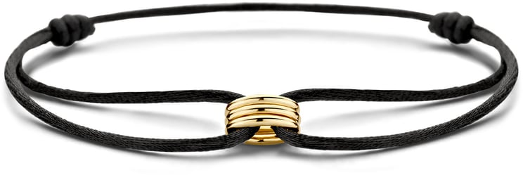 Blush Blush Armband 2173YGO 14k Geelgoud Bedel met Satijn Zwart Koort