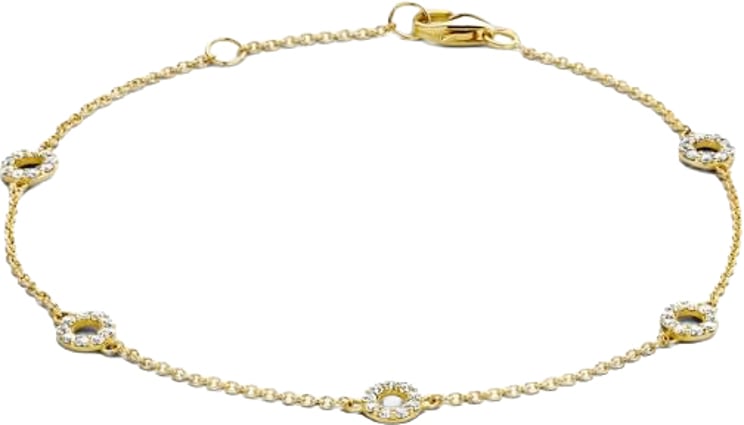 Blush Blush Armband 2200YZI 14k Geelgoud met cirkels vol met gezette zirkonia's lengte 18 cm