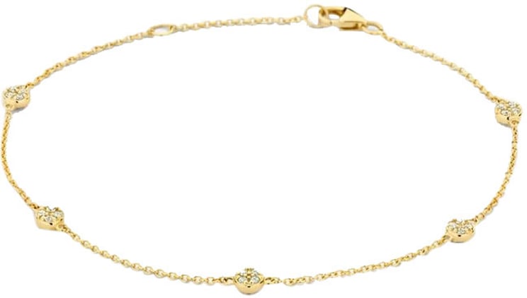 Blush Blush Armband 2213YZI 14k Geelgoud Rondjes met Briljant geslepen Zirkonia 18,5cm