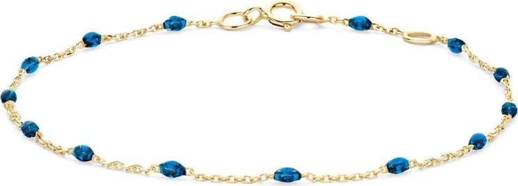 Blush Blush Armband 2226YRB 14K Geelgoud met Blauw Resin 16,5 - 18,5cm
