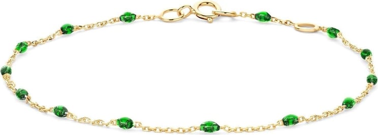 Blush Blush Armband 2226YRG 14K Geelgoud met Groene Resin 16,5 - 18,5cm