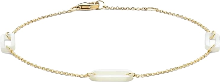Blush Blush Armband 2267YMP 14k Geelgoud met Mother of Pearl Schakels 4mm x 10mm 16.5-18cm