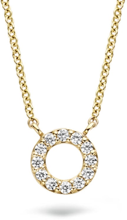 Blush Blush Collier 3125YZI 14k Geelgoud met Circle Hanger gezet met Zirkonia 42cm