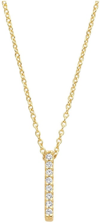 Blush Blush Collier met Hanger 3133YZI 14k Geelgoud met Gouden Balkje met Zirkonia in 42 cm