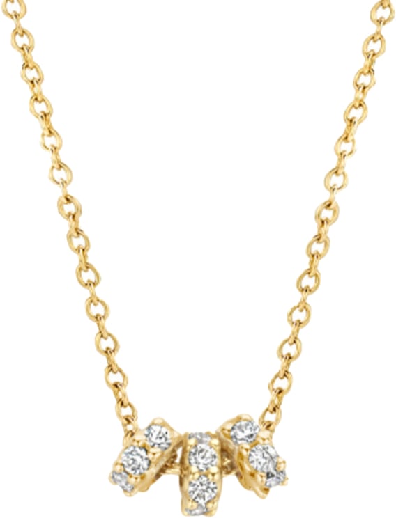 Blush Blush Collier 3136YZI 14k Geelgoud met Drie ringentjes gezet met Zirkonia 42cm