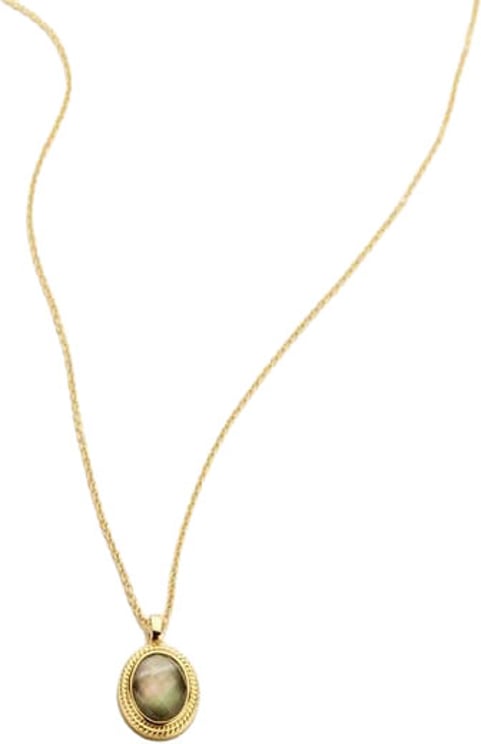Blush Blush Collier 3169YBQ 14K Geelgoud met Zwarte Parelmoer Bergkristal