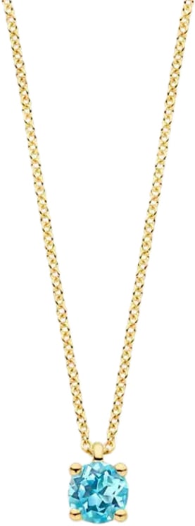 Blush Blush Collier 3200YBT Maart 14k Geelgoud met Blauwe Topaas 42m