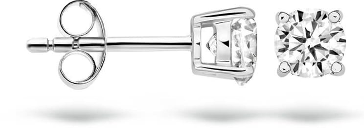 Blush 7127WZI Oorbellen 14 krt witgoud met zirkonia