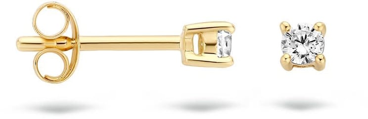 Blush Blush Oorbellen 7211YZI Oorsteker 14k Geelgoud Gezet met Zirkonia 2.5mm