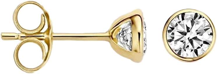 Blush Blush Oorbellen 7257YZI Oorstekers 14k Geelgoud met Briljant geslepen Zirkonia 4.3mm