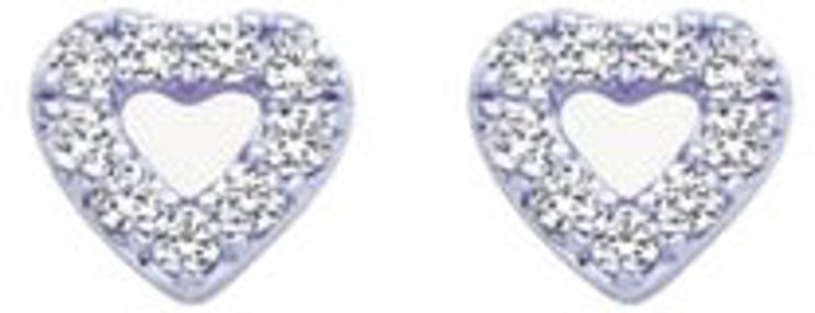 Blush Blush Oorbellen 7299WZI Oorstekers 14k Witgoud Hart met Briljant geslepen Zirkonia