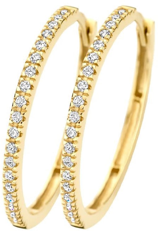 Blush Blush Oorbellen 7306YZI 14k Geelgouden met Zirkonia 1.5mm x 20mm