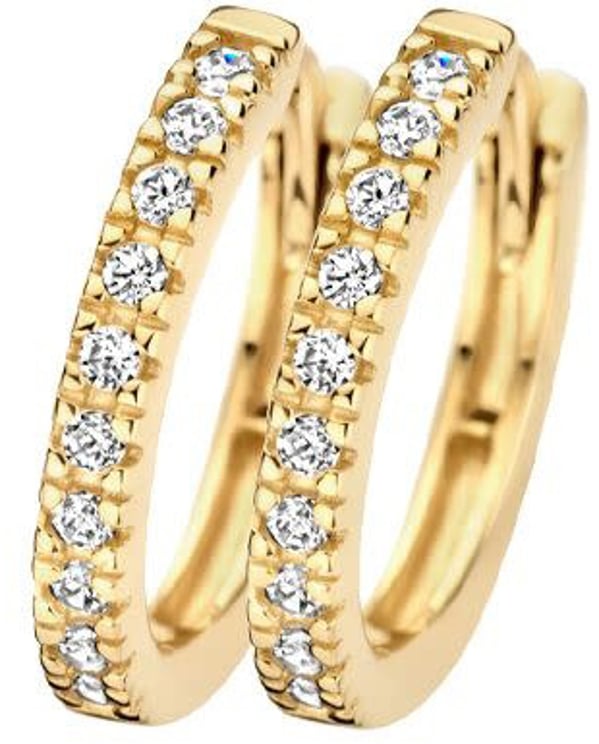 Blush Blush Oorbellen 7307YZI 14k Geelgoud Oorringen Gezet met Zirkonia 1.5mm x 11,5mm