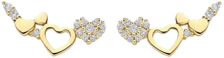 Blush Blush Oorbellen 7376YZI 14k Geelgoud  Hartjes en Zirkonia