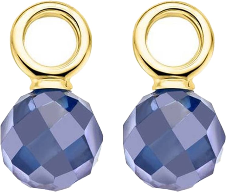 Blush Blush Oorbedels 9046YDB 14k Geelgoud met Blauw Zirkonia