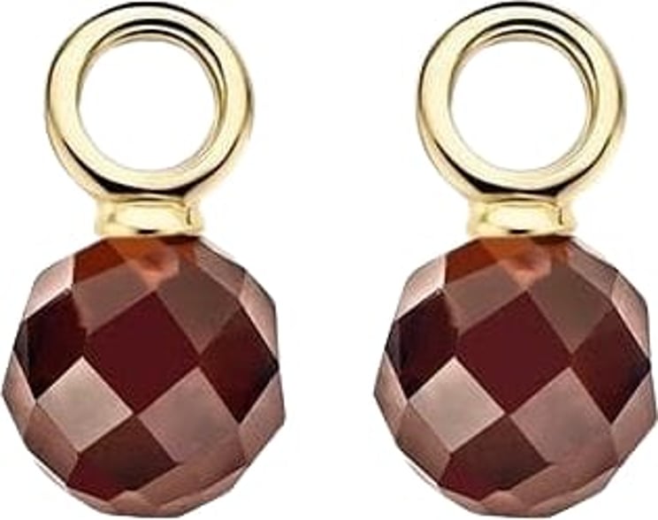 Blush 9046YZK oorbedel 14krt goud met bruin kristal