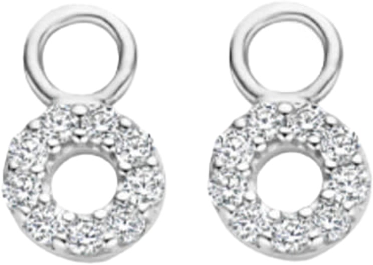 Blush Blush Oorbedels 9065WZI 14k Witgoud Circle met Zirkonia