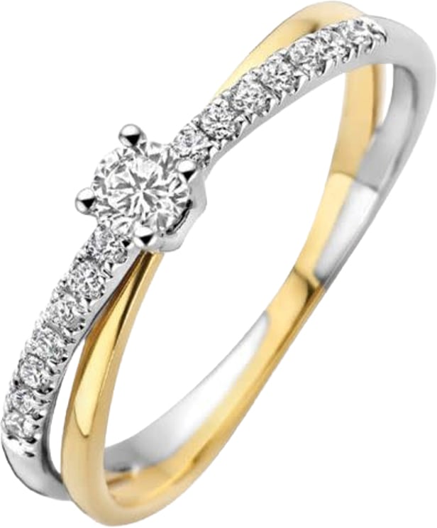 Blush Blush Ring LG1060B/54 14k Bi-color Goud met 0.14crt en 0.14crt H SI Labgrown Diamant Maat 54