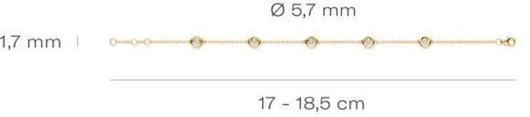 Blush Blush Armband LG2003Y 14k Geelgoud met 0,55crt H SI Briljant geslepen Lab Grown Diamant 18cm