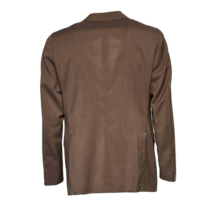 Boglioli Brown Single-Breasted Suit Jacket with Flap Pockets