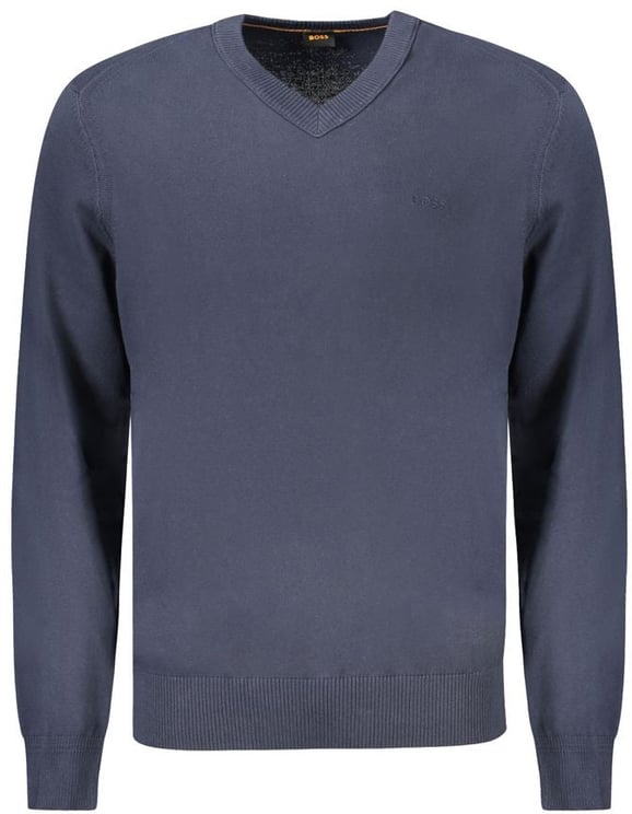 Boss Hugo Boss Blue Cotton Men's Long-Sleeved T-Shirt