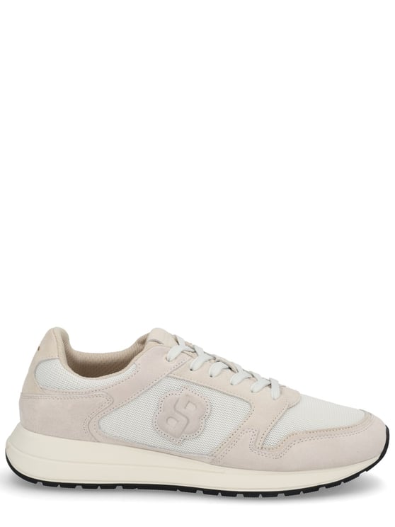 Boss Monogrammed Smooth Textured Leather Sneakers