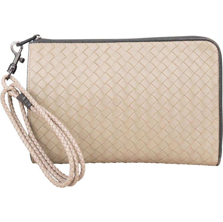Bottega Veneta Bottega Veneta Intrecciato Leather Zipped Clutch