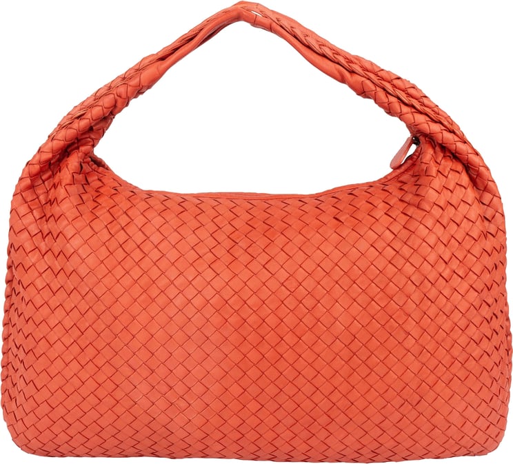Bottega Veneta Bottega Red Intrecciato Leather Veneta Belly Hobo Handbag