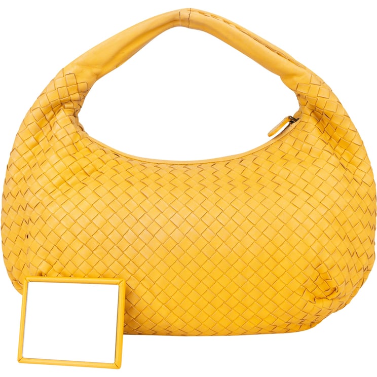Bottega Veneta Bottega Veneta Yellow Intrecciato Leather Belly Hobo Bag