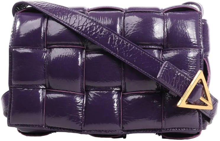 Bottega Veneta Bottega Veneta Padded Cassette Maxi Intrecciato Leather Shoulder Bag in Purple