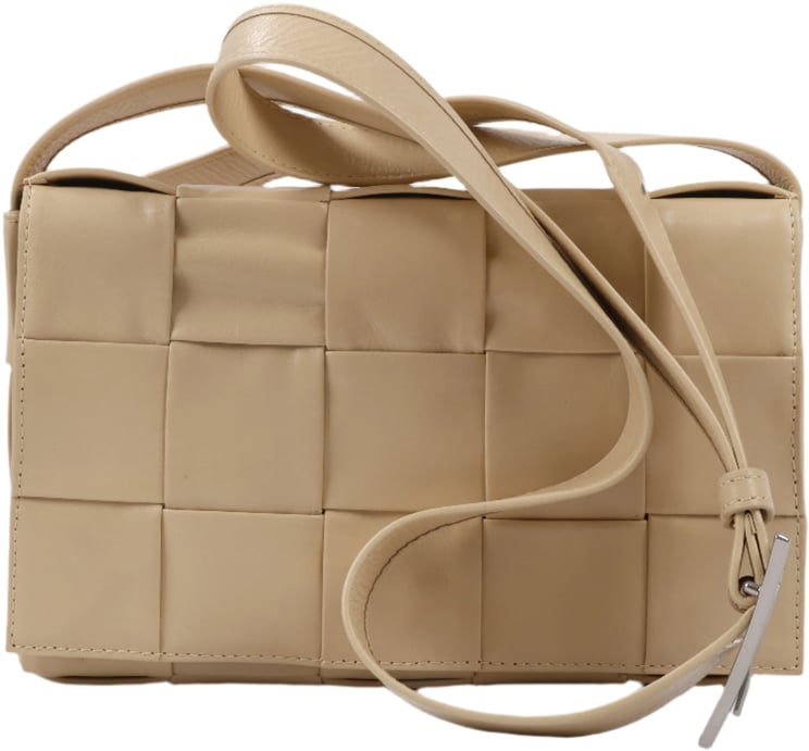 Bottega Veneta Bottega Veneta Maxi Intrecciato Cassette Leather Shoulder Bag in Beige