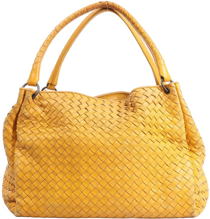 Bottega Veneta Bottega Veneta Intrecciato Leather Shoulder Bag in Yellow